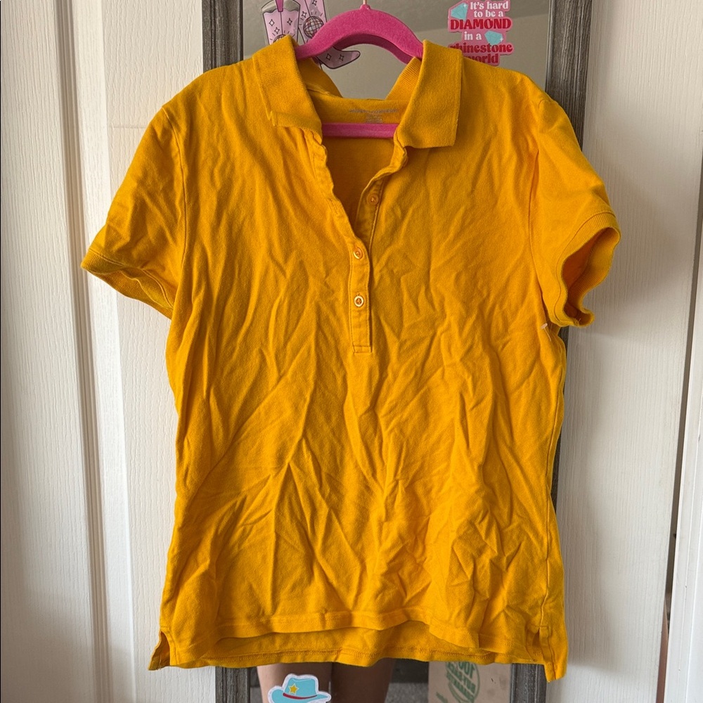 Amazon Essentials Women's Mustard Polo Shirt